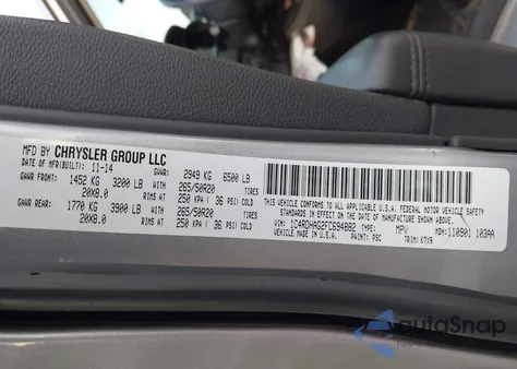 2015 Dodge Durango Sxt z USA, uszkodzony, nr VIN 1C4RDHAG2FC694882